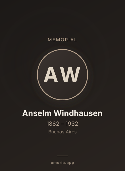 Memorial portrait of Anselm Windhausen