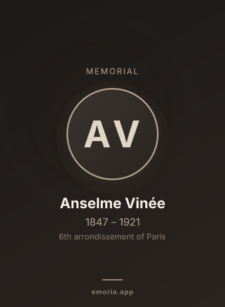 Memorial portrait of Anselme Vinée