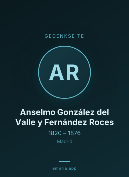 Gedenkportrait von Anselmo González del Valle y Fernández Roces