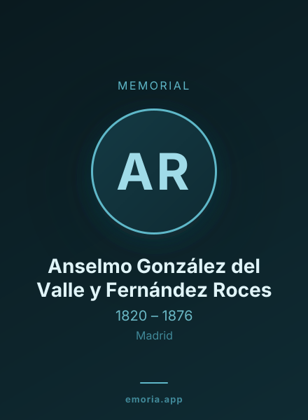 Memorial portrait of Anselmo González del Valle y Fernández Roces
