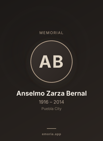 Memorial portrait of Anselmo Zarza Bernal