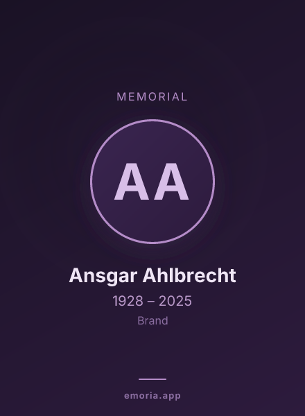 Memorial portrait of Ansgar Ahlbrecht