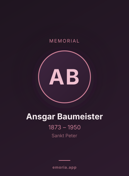 Memorial portrait of Ansgar Baumeister