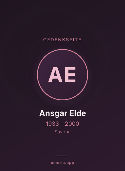 Gedenkportrait von Ansgar Elde