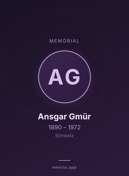 Memorial portrait of Ansgar Gmür