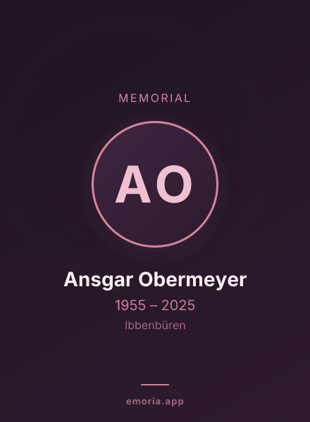 Memorial portrait of Ansgar Obermeyer