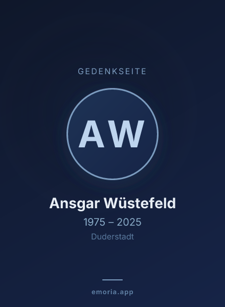 Gedenkportrait von Ansgar Wüstefeld