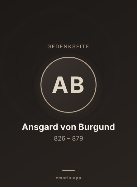Gedenkportrait von Ansgard von Burgund