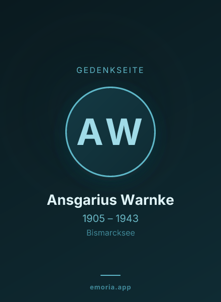 Gedenkportrait von Ansgarius Warnke