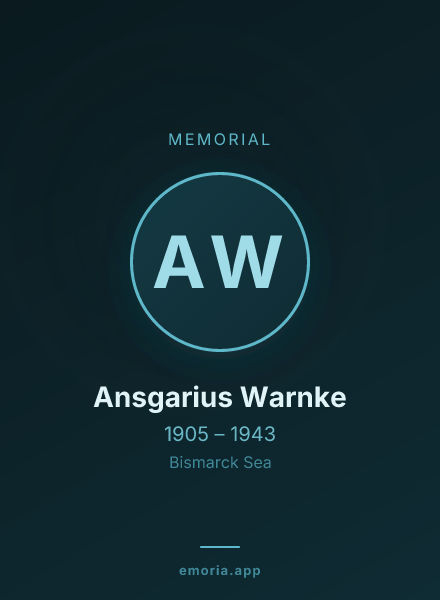 Memorial portrait of Ansgarius Warnke