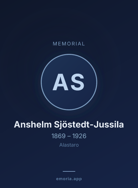 Memorial portrait of Anshelm Sjöstedt-Jussila