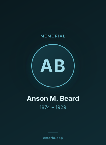 Memorial portrait of Anson M. Beard