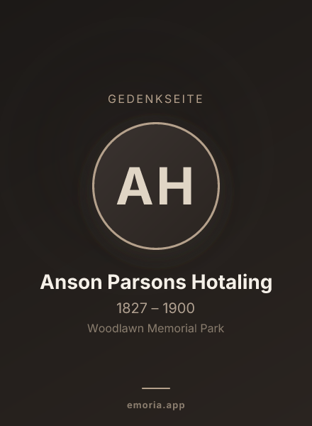 Gedenkportrait von Anson Parsons Hotaling