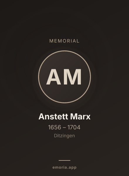 Memorial portrait of Anstett Marx