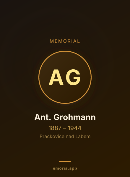 Memorial portrait of Ant. Grohmann