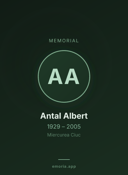 Memorial portrait of Antal Albert