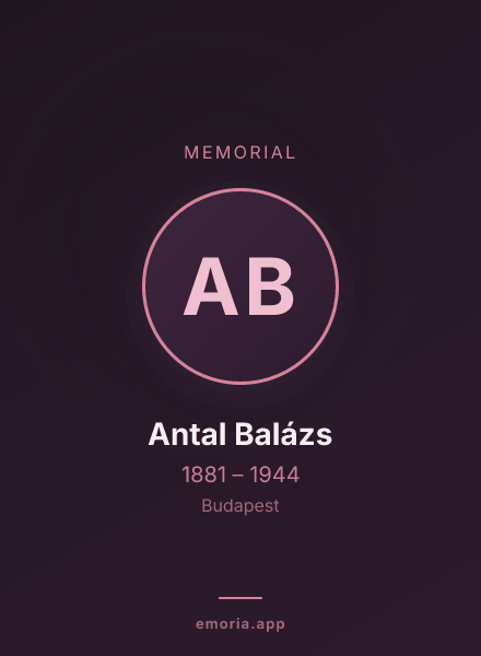 Memorial portrait of Antal Balázs