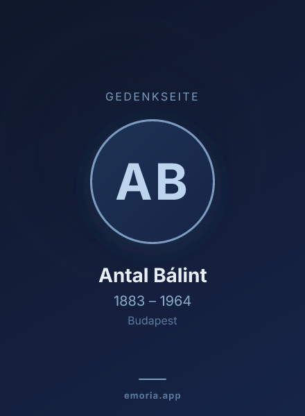 Gedenkportrait von Antal Bálint