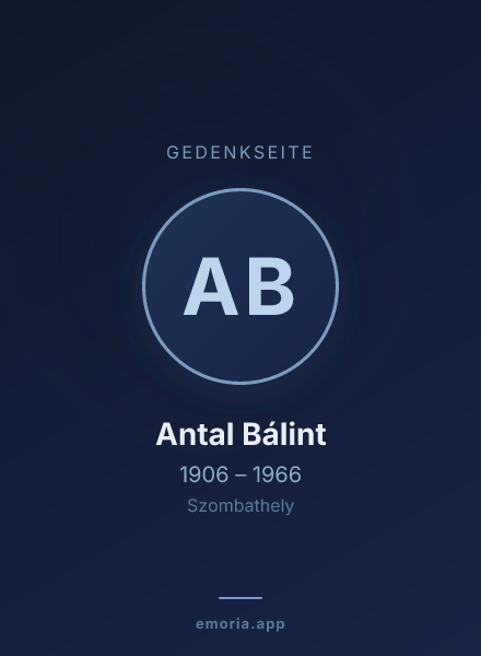 Gedenkportrait von Antal Bálint