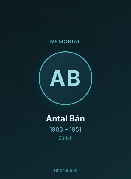 Memorial portrait of Antal Bán