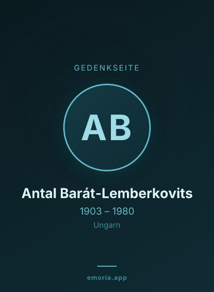 Gedenkportrait von Antal Barát-Lemberkovits