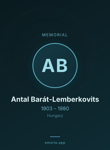 Memorial portrait of Antal Barát-Lemberkovits