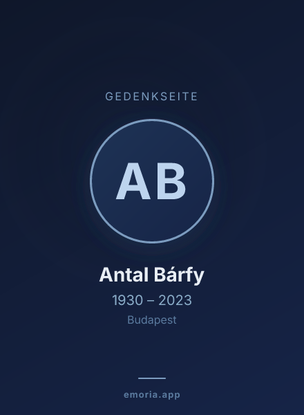 Gedenkportrait von Antal Bárfy