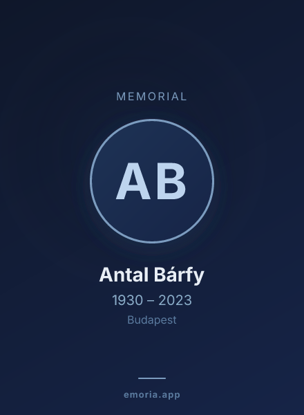 Memorial portrait of Antal Bárfy