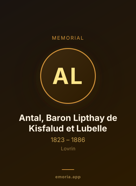 Memorial portrait of Antal, Baron Lipthay de Kisfalud et Lubelle