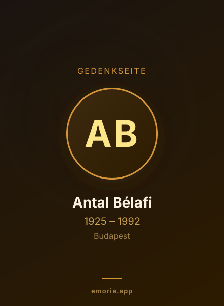 Gedenkportrait von Antal Bélafi