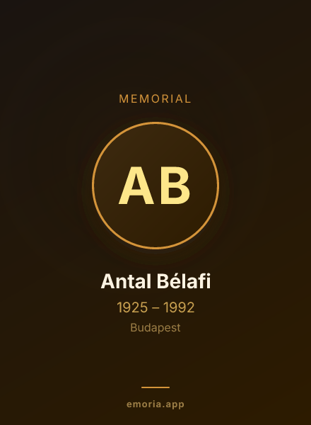 Memorial portrait of Antal Bélafi
