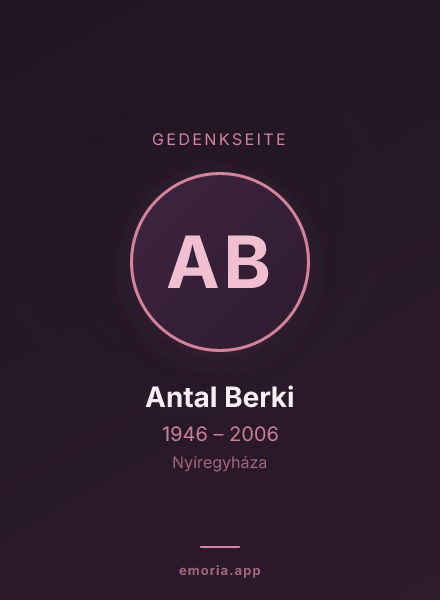 Gedenkportrait von Antal Berki