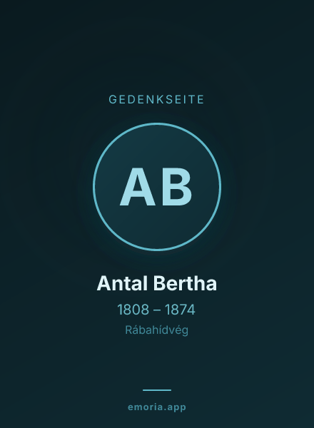 Gedenkportrait von Antal Bertha