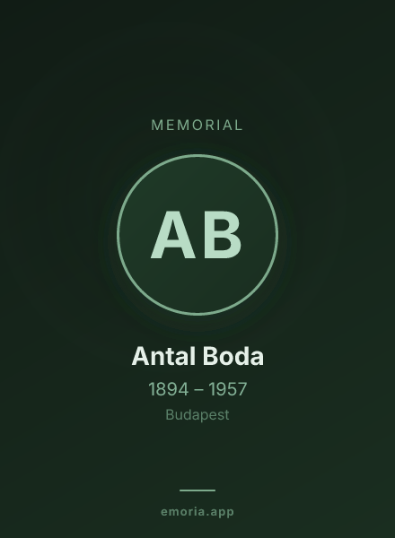 Memorial portrait of Antal Boda