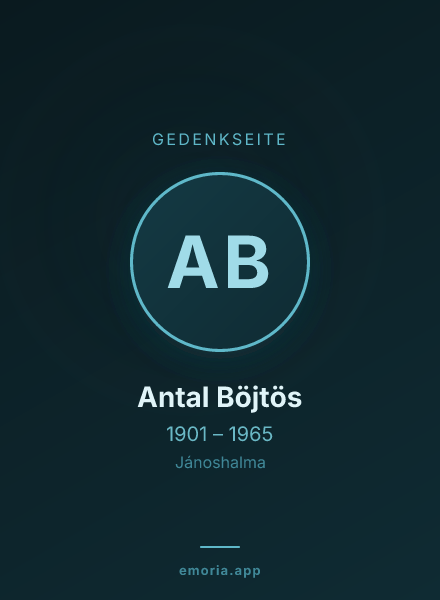 Gedenkportrait von Antal Böjtös