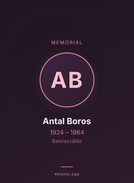 Memorial portrait of Antal Boros