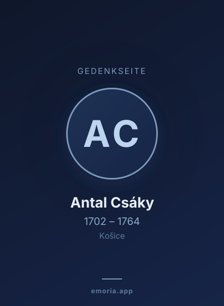 Gedenkportrait von Antal Csáky