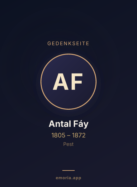 Gedenkportrait von Antal Fáy