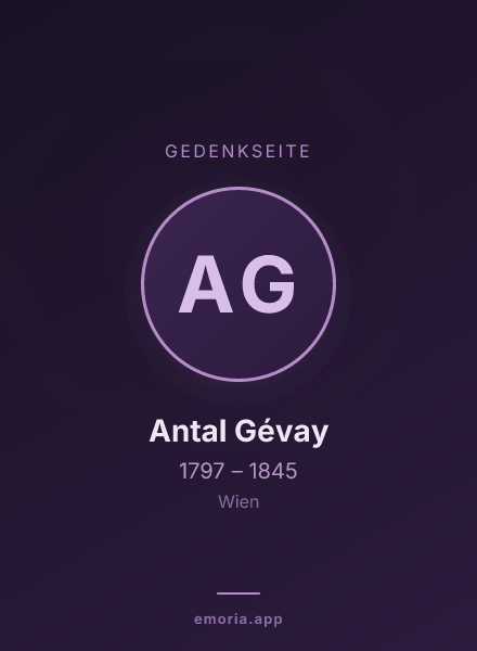 Gedenkportrait von Antal Gévay