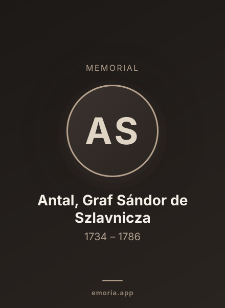 Memorial portrait of Antal, Graf Sándor de Szlavnicza