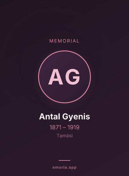 Memorial portrait of Antal Gyenis