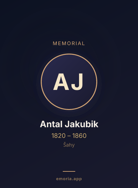 Memorial portrait of Antal Jakubik