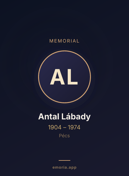 Memorial portrait of Antal Lábady