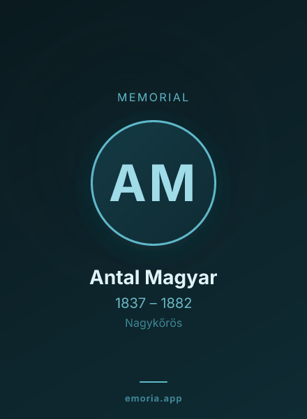 Memorial portrait of Antal Magyar