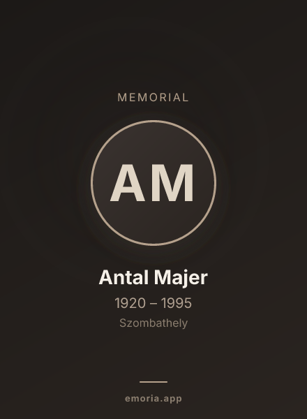 Memorial portrait of Antal Majer