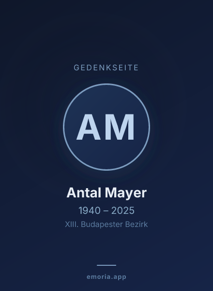 Gedenkportrait von Antal Mayer