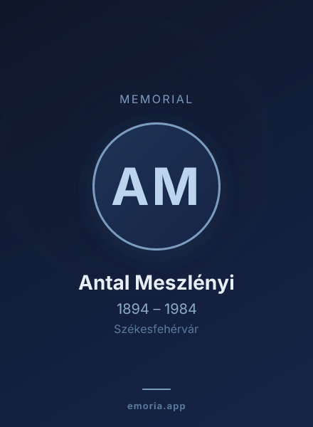 Memorial portrait of Antal Meszlényi