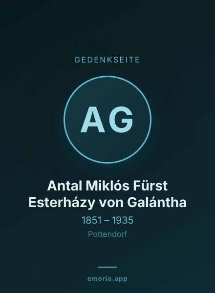 Gedenkportrait von Antal Miklós Fürst Esterházy von Galántha