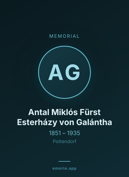 Memorial portrait of Antal Miklós Fürst Esterházy von Galántha