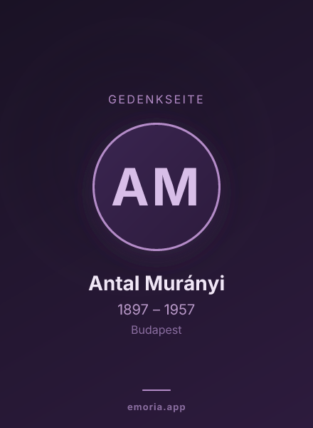 Gedenkportrait von Antal Murányi